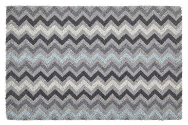 Filta Grey and White Chevron Coir Doormat 60 x 40 cm