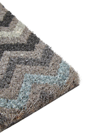 Filta Grey and White Chevron Coir Doormat 60 x 40 cm