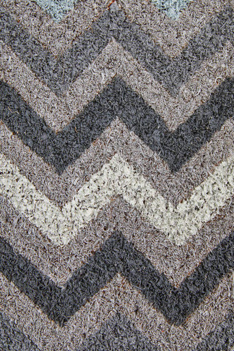 Filta Grey and White Chevron Coir Doormat 60 x 40 cm