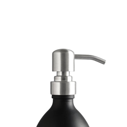 Namie Silver Wall Mounted Dispenser Bracket Set with Matte Black Bottles