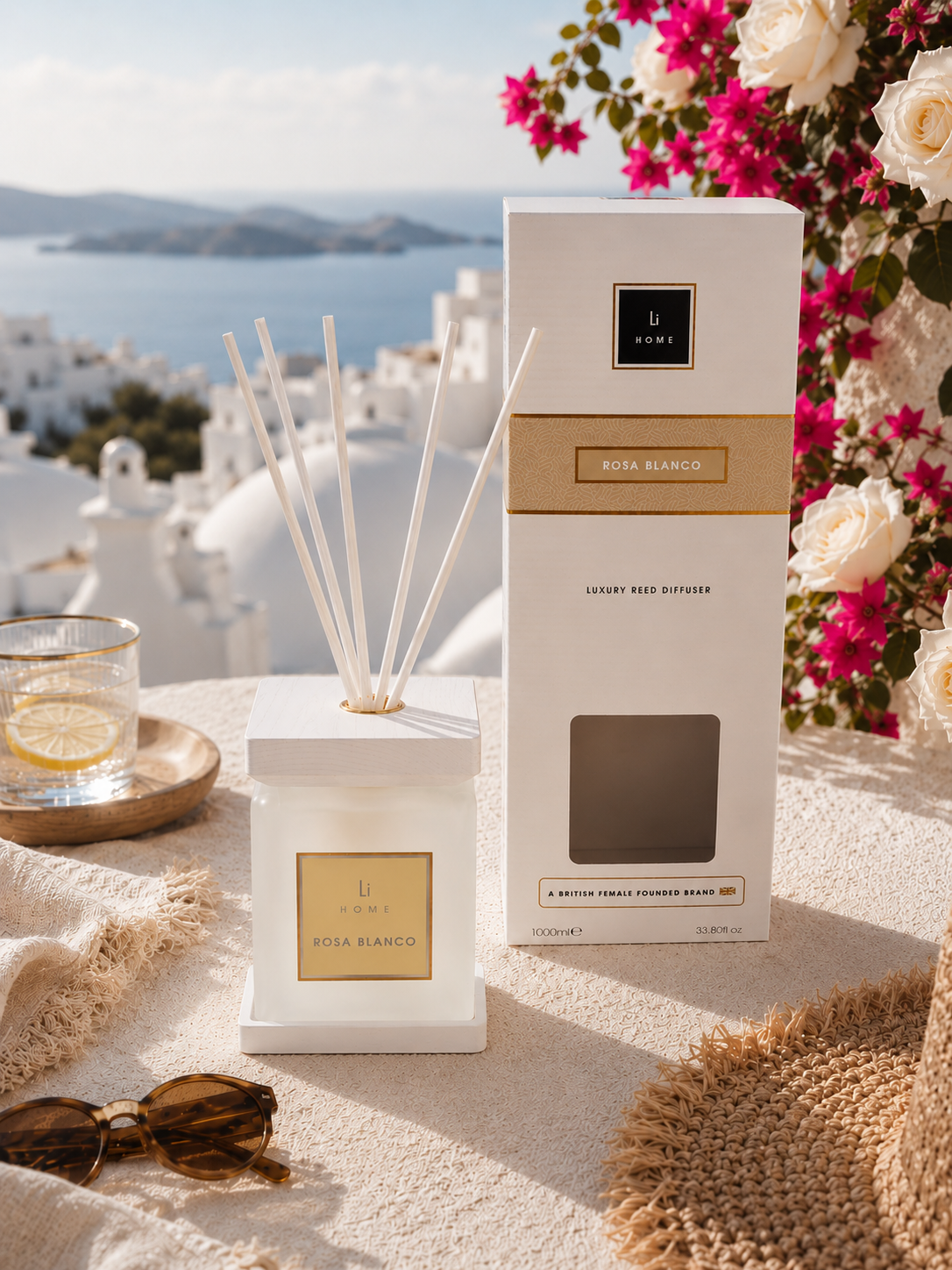 Lifestyle Home Collection Rosa Blanco Square Reed Diffuser