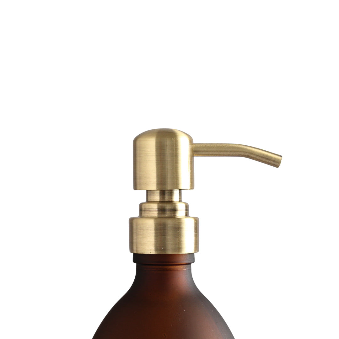 Namie Silver Wall Mounted Dispenser Bracket Set with Frosted Amber Glass Bottles