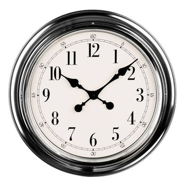 Pelo Chrome Finish Wall Clock