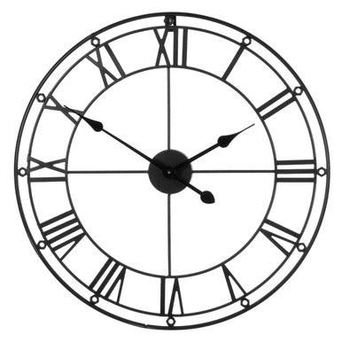 Baywood Matt Black Metal Wall Clock