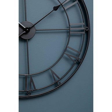 Baywood Matt Black Metal Wall Clock