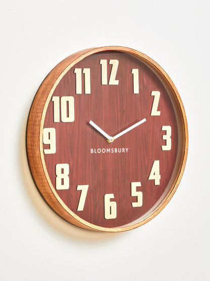 Vitus Red Grain Large Wall Clock