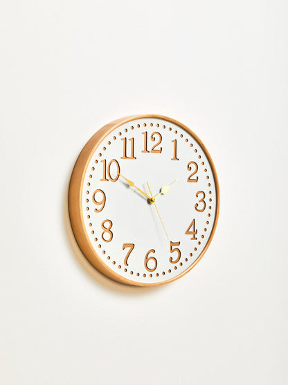Vitus White Wood With Gold Numbers Wall Clock
