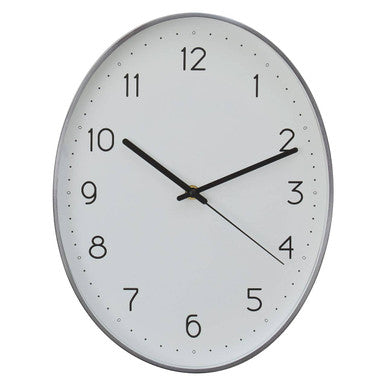 Elko Oval Wall Clock With Dark Grey Finish