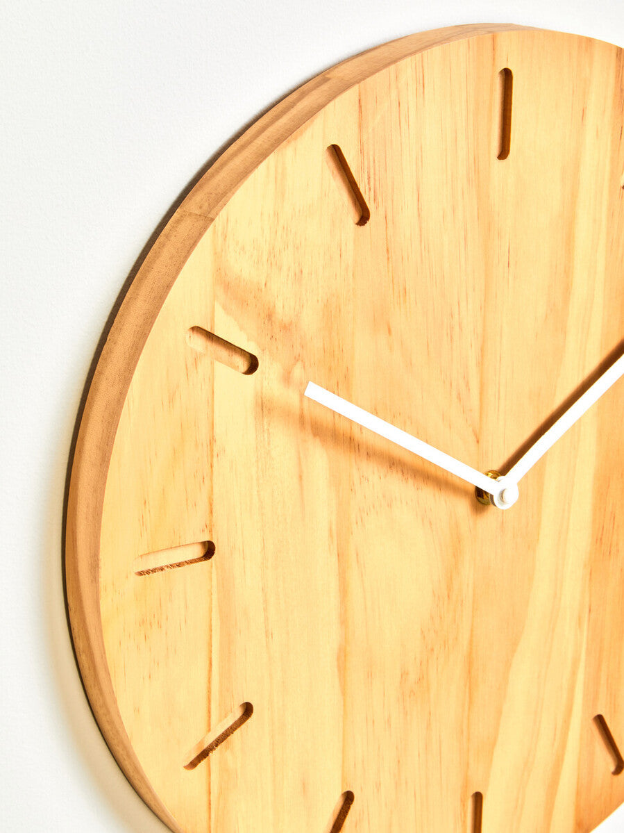Vitus Natural Finish Oak Wood Wall Clock