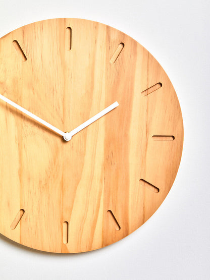 Vitus Natural Finish Oak Wood Wall Clock