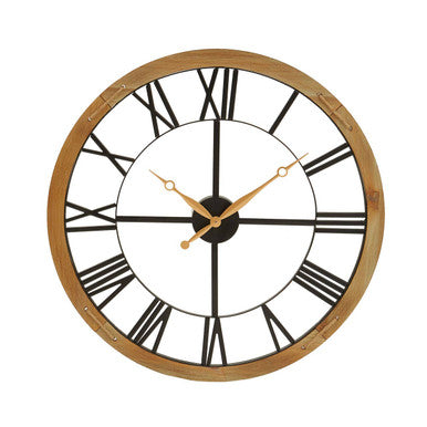 Vitus Black Metal Wall Clock with Gold Finish Hands