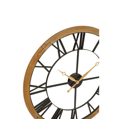 Vitus Black Metal Wall Clock with Gold Finish Hands