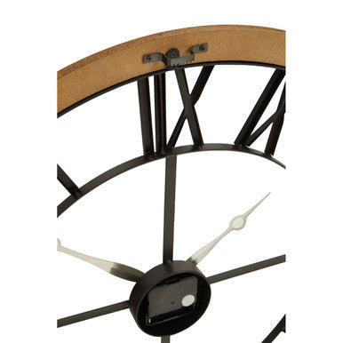 Vitus Black Metal Wall Clock with Gold Finish Hands