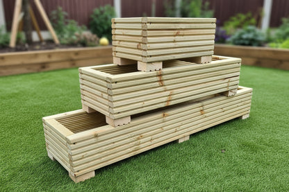 22cm Wide Wooden Decking Planter