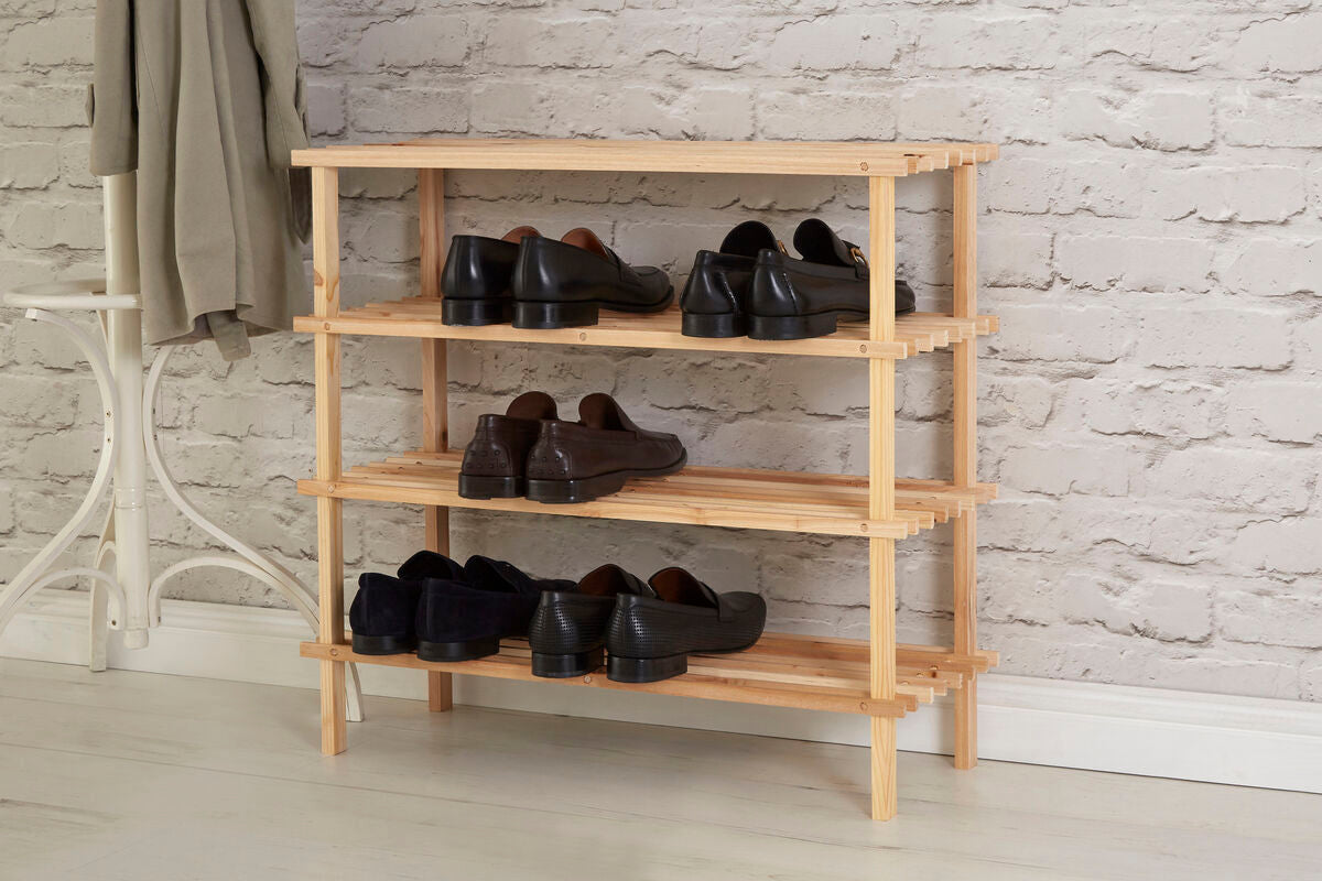 Arla 4 Tier Wooden Shoe Rack