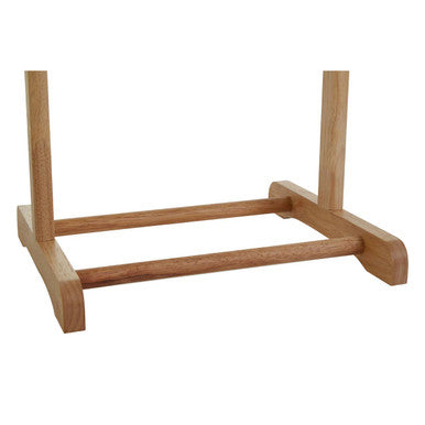 Heva Rubberwood Clothes Valet with a rectangular base and vertical supports on a white background