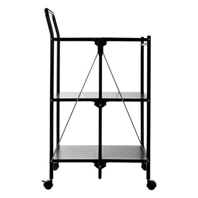 Harlow Black Rectangular Folding Kitchen Trolley