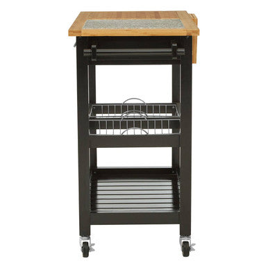 Harlow Glenn Wide Kitchen Trolley with Granite Top