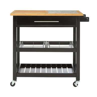 Harlow Glenn Wide Kitchen Trolley with Granite Top