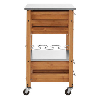 Harlow Bamboo Four Drawer Kitchen Trolley