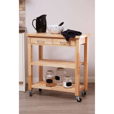 Harlow Glenn Tropical Hevea Wood Kitchen Trolley