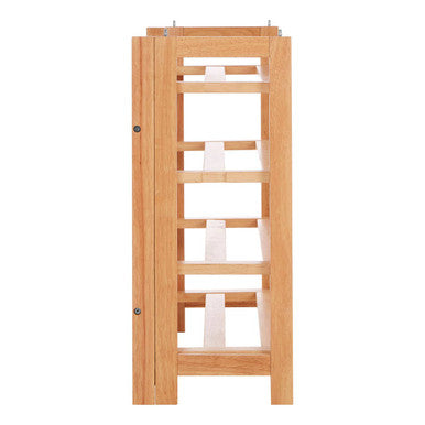 Arla Foldable Hevea Wood Shoe Rack with Removable Shelves