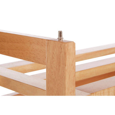 Arla Foldable Hevea Wood Shoe Rack with Removable Shelves