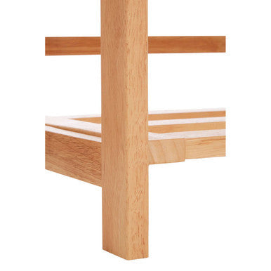 Arla Foldable Hevea Wood Shoe Rack with Removable Shelves