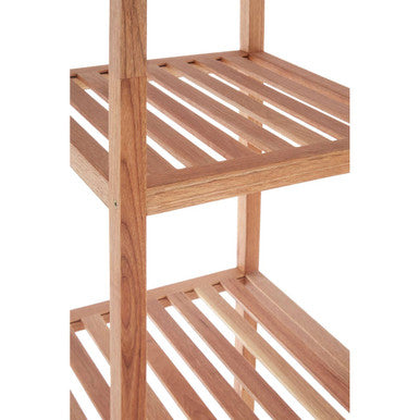 Salon 3 Tier Walnut Wood Bathroom Shelf Unit