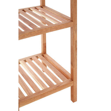 ARLA 4 Tier Walnut Wood Bathroom Shelf Unit