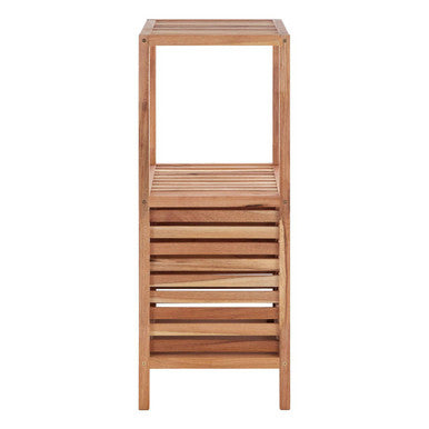 ARLA Two Tier Walnut Wood Bathroom Shelf Unit