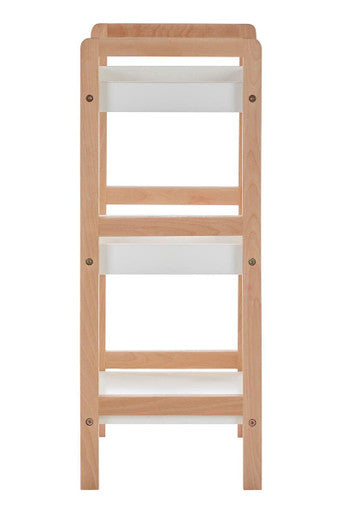 ARLA 3 Tier  Bathroom Shelf Unit With Birchwood Frame
