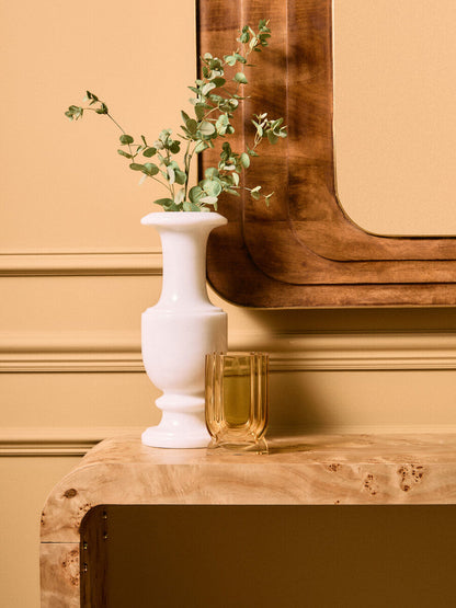 Mota Natural Burl Wood Curved Console Table, 135.5 cm
