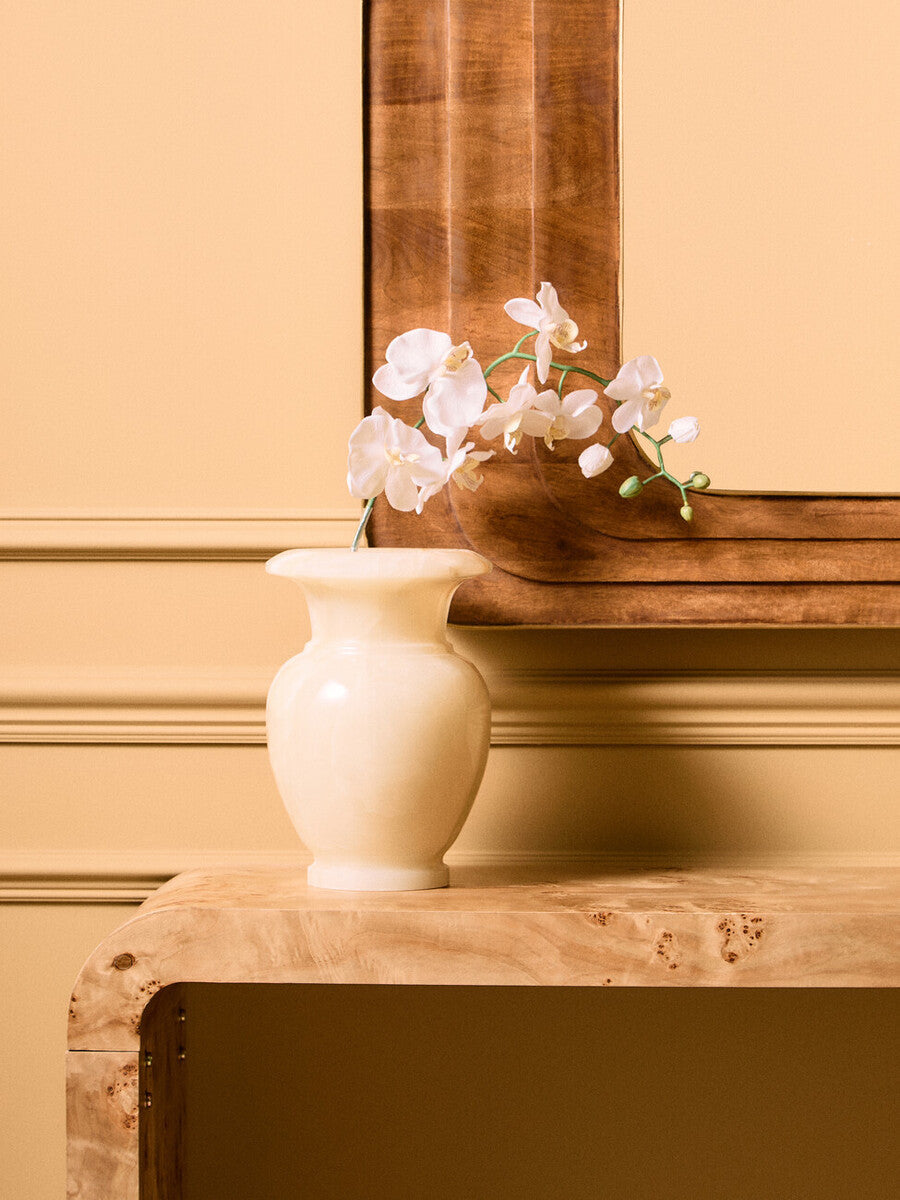 Mota Natural Burl Wood Curved Console Table, 135.5 cm