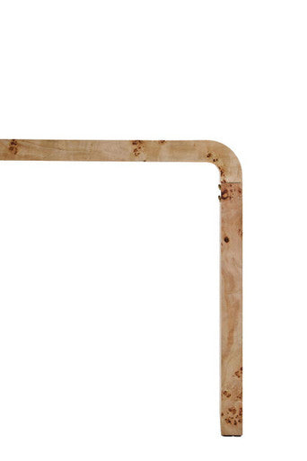 Mota Natural Burl Wood Curved Console Table, 135.5 cm