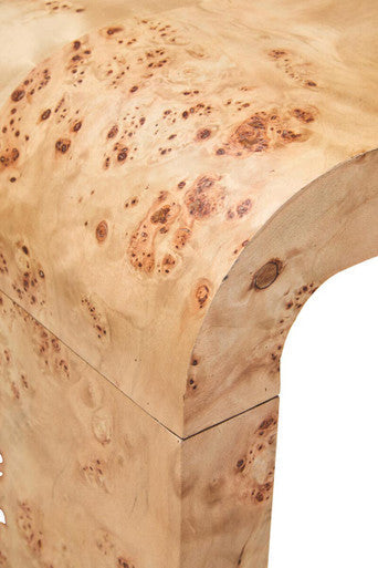 Mota Natural Burl Wood Curved Console Table, 135.5 cm