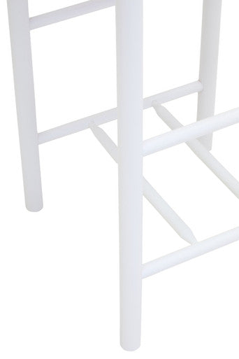 Bandar Natural Rope Woven Bar Stool with White Wooden Legs, 72 cm