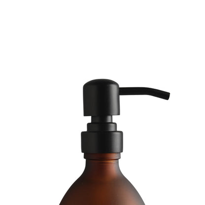 Namie Gold Wall Mounted Dispenser Bracket Set with Frosted Amber Glass Bottles
