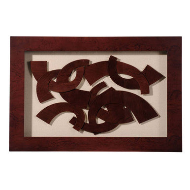 Multi Curve Brown Framed Wall Art