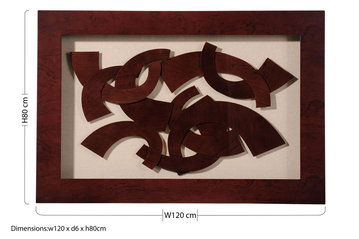 Multi Curve Brown Framed Wall Art