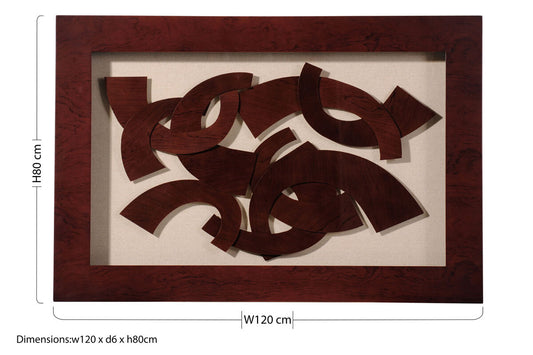 Multi Curve Brown Framed Wall Art