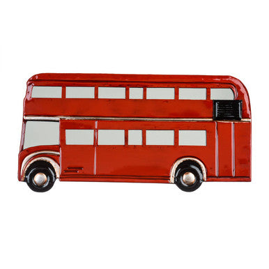 Red London Bus Metal Wall Art