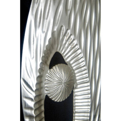 Nason Framed Oval Carving Silver Wall Art