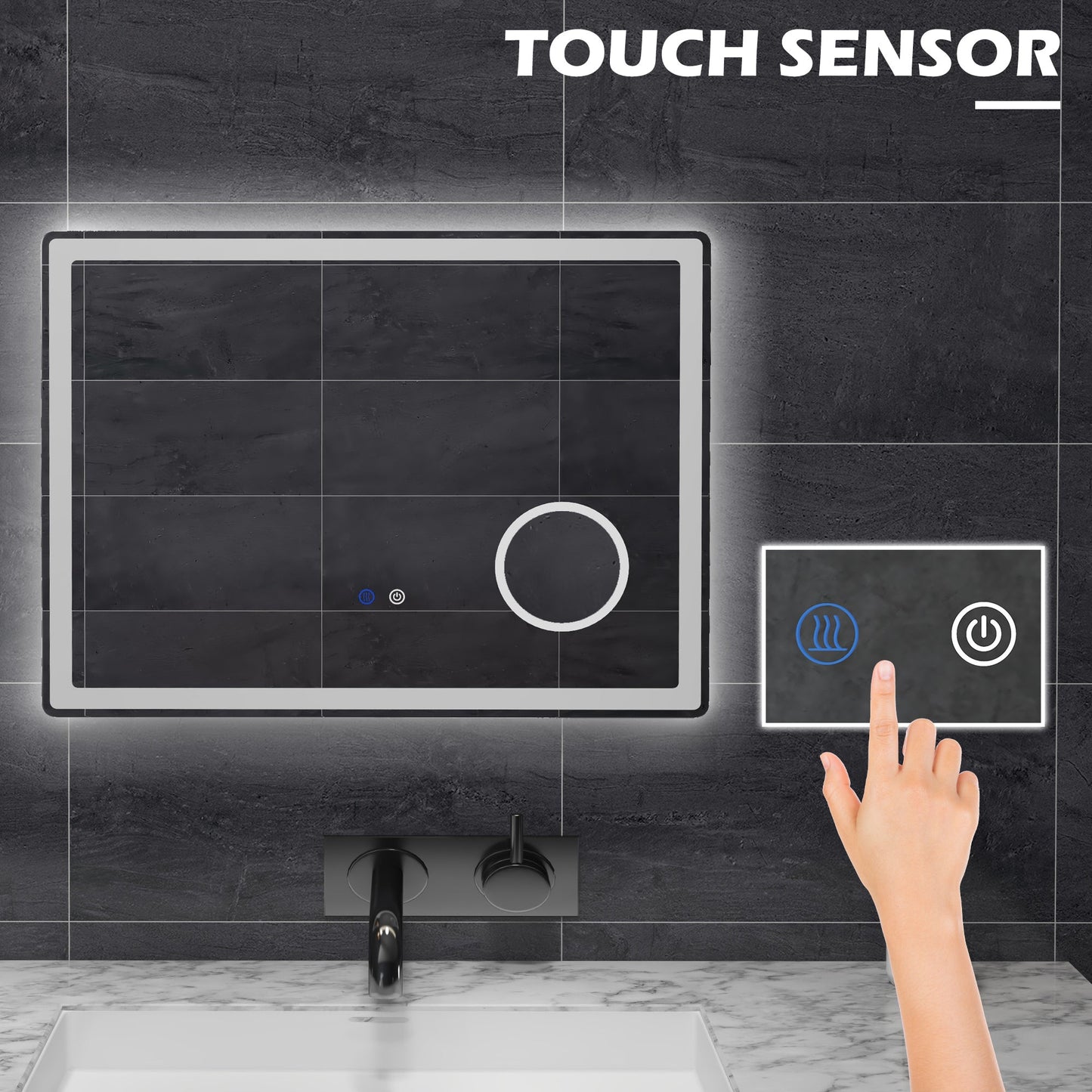 🪞 Kleankin LED Bathroom Mirror with Lights ✨ Illuminated Wall Mount