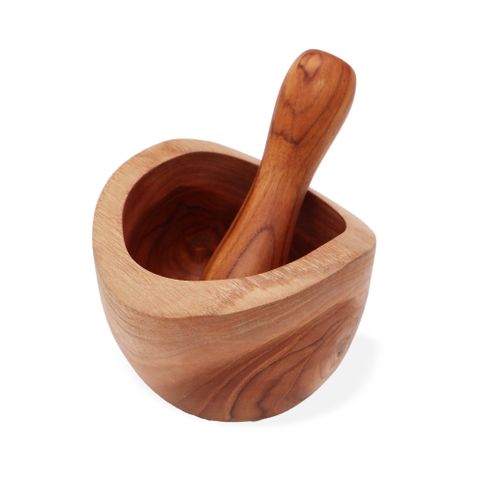 Ergo Teak Mortar & Pestle - Medium