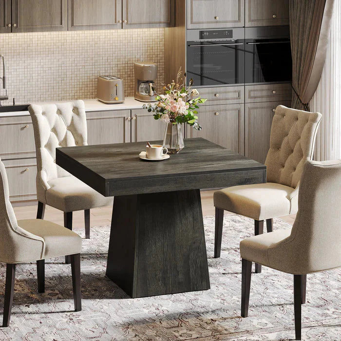80cm Square Farmhouse Dining Table | Seats 4, Pedestal Base