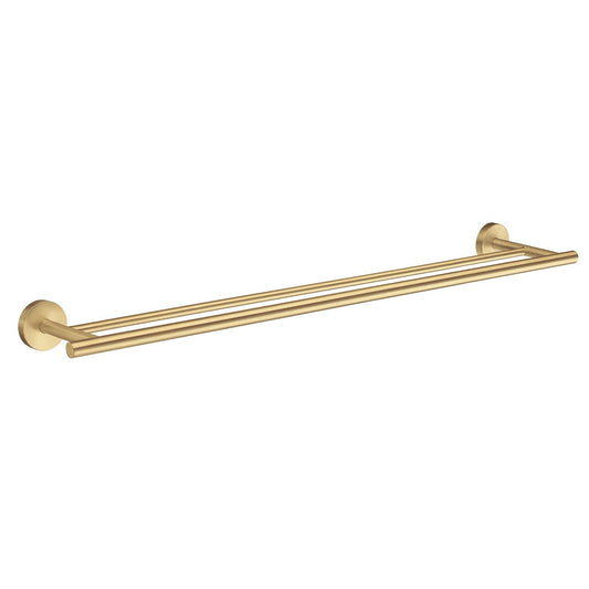 Smedbo Home Double Towel Rail HV3364 Brushed Brass 65cm
