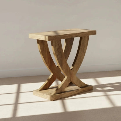 Sculptural Trestle Side Table