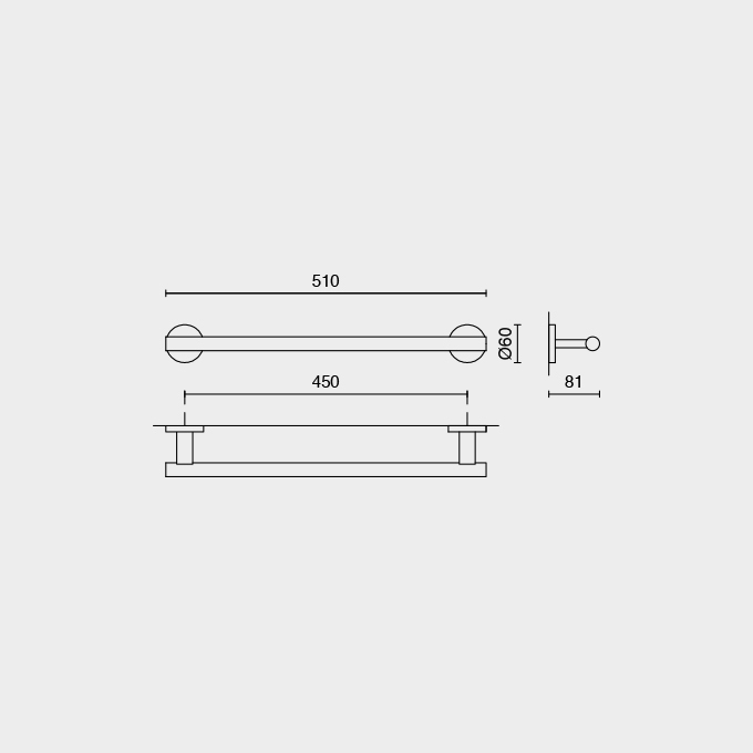 Zack Scala Polished Stainless Steel 45 cm Towel Rail 40056