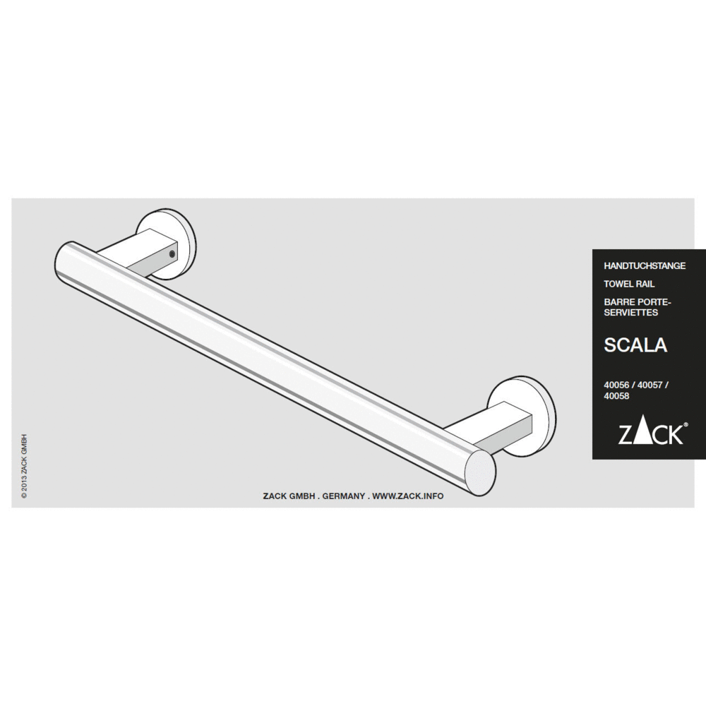 Zack Scala Polished Stainless Steel 45 cm Towel Rail 40056